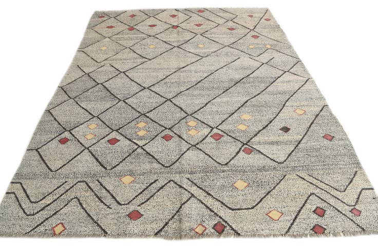 Detail image of 7' 1 x 9' 3 Hand Woven Kilim Modern Wool Rug