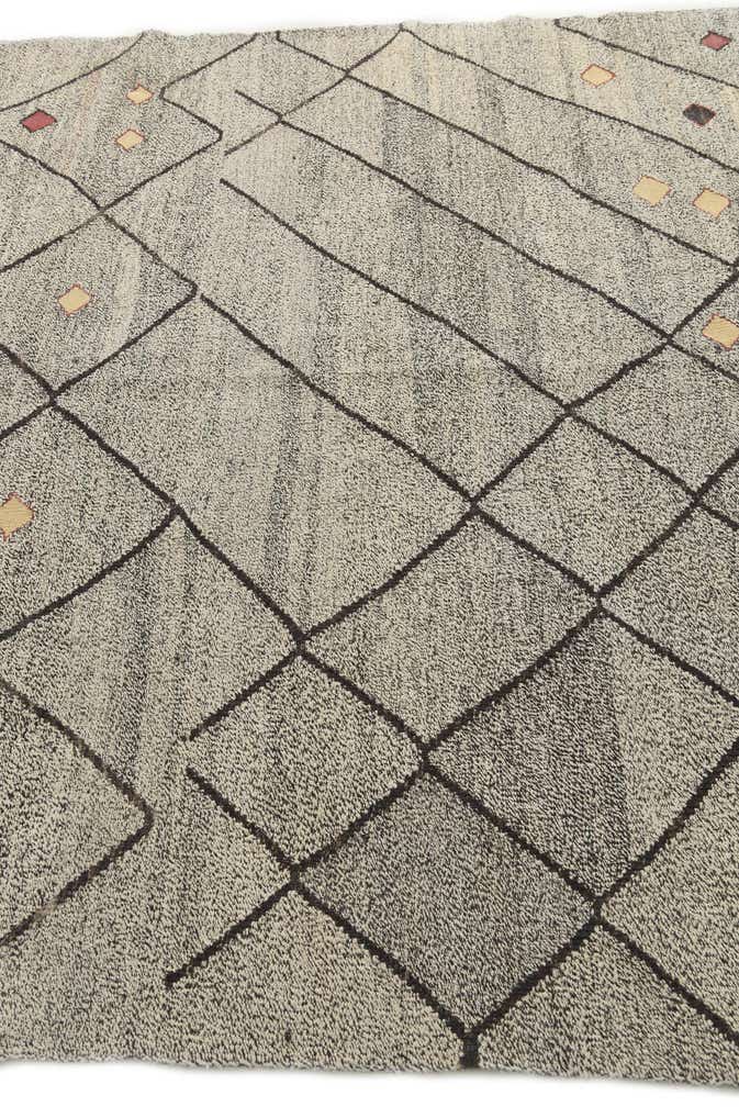 7' 1 x 9' 3 Hand Woven Kilim Modern Wool Rug