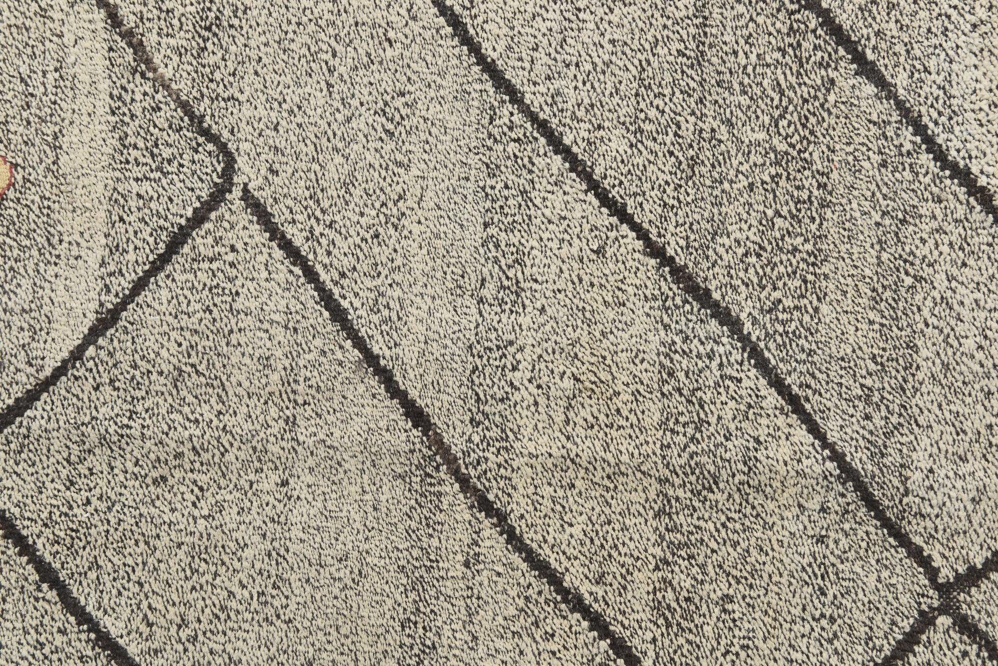 7' 1 x 9' 3 Hand Woven Kilim Modern Wool Rug
