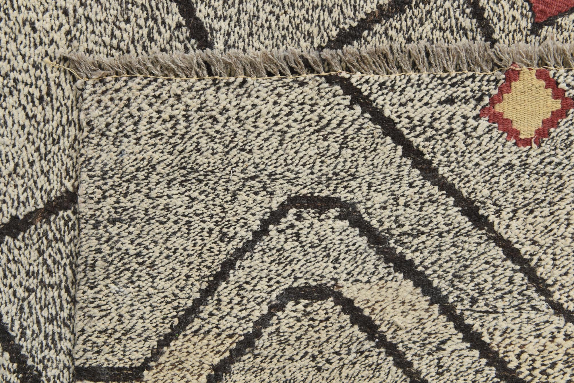 7' 1 x 9' 3 Hand Woven Kilim Modern Wool Rug