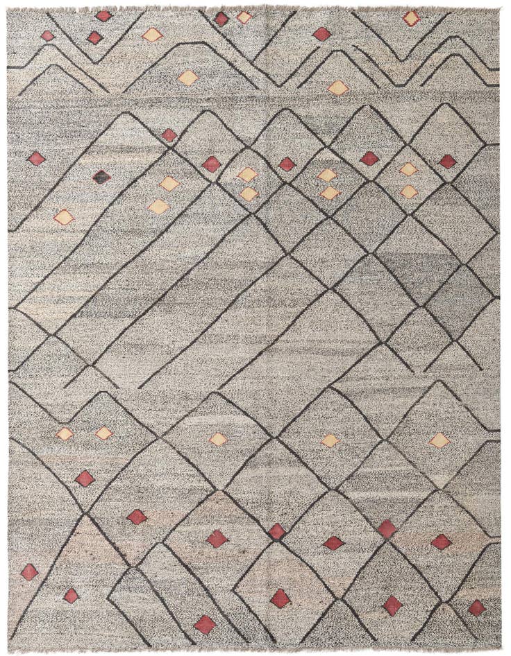 Detail image of 7' 1 x 9' 3 Hand Woven Kilim Modern Wool Rug