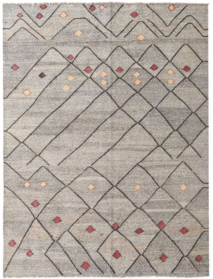 7' 1 x 9' 3 Hand Woven Kilim Modern Wool Rug