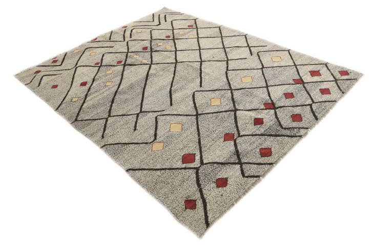 Detail image of 6' 3 x 7' 10 Hand Woven Kilim Modern Wool Rug