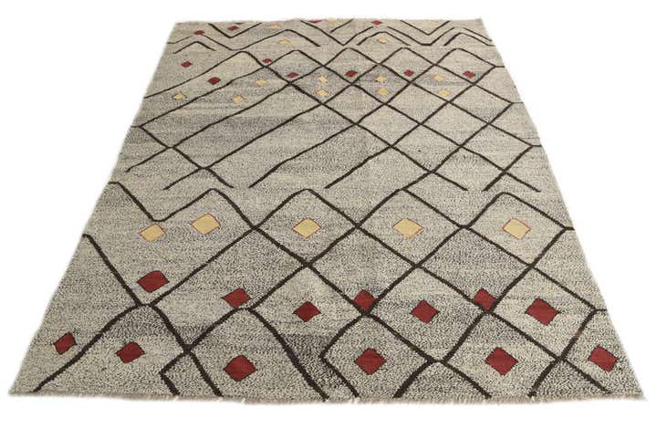 6' 3 x 7' 10 Hand Woven Kilim Modern Wool Rug