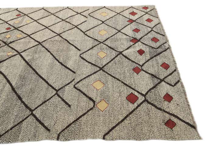 6' 3 x 7' 10 Hand Woven Kilim Modern Wool Rug