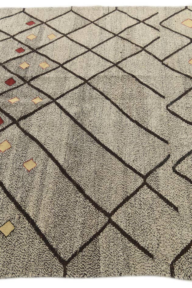 Detail image of 6' 3 x 7' 10 Hand Woven Kilim Modern Wool Rug