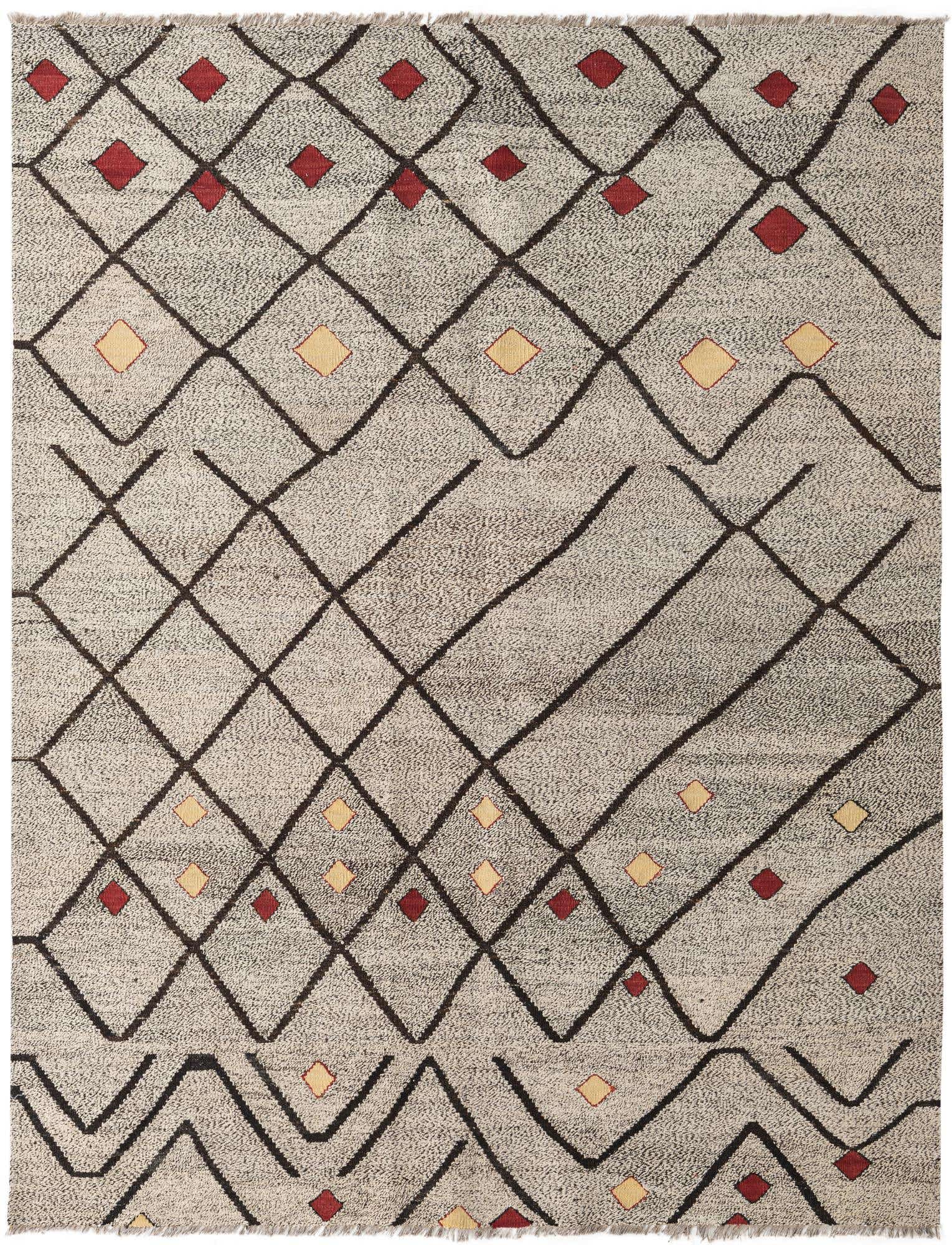 6' 3 x 7' 10 Hand Woven Kilim Modern Wool Rug