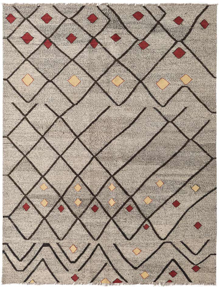 6' 3 x 7' 10 Hand Woven Kilim Modern Wool Rug