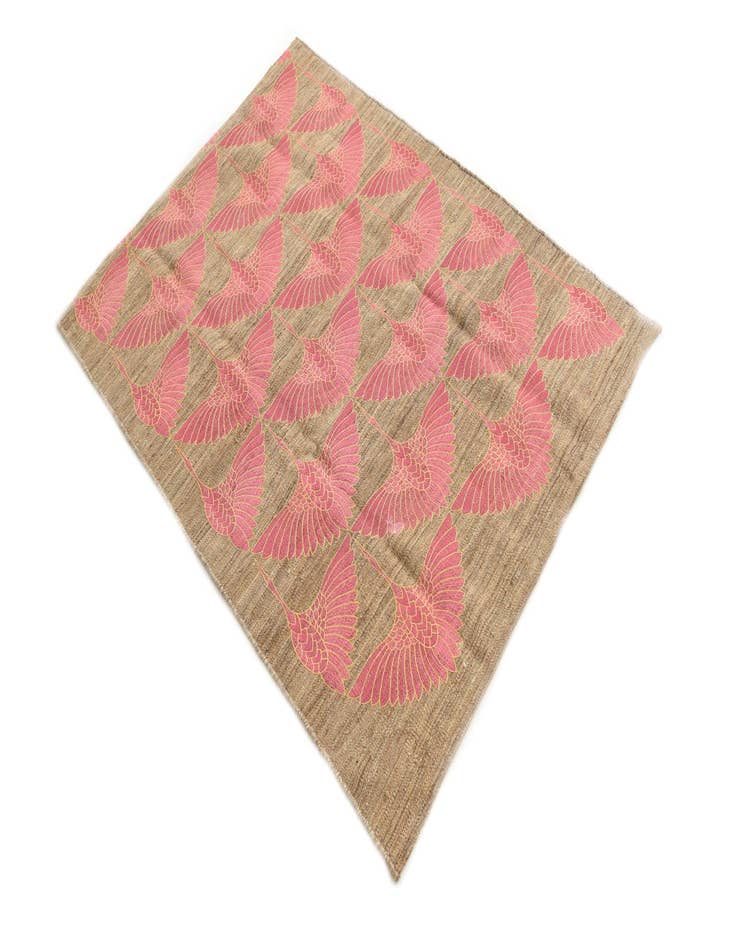 Detail image of 3' 5 x 4' 7 Hand Woven Kilim Modern Wool Rug