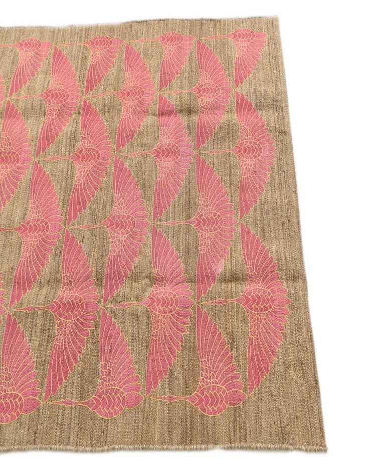 Detail image of 3' 5 x 4' 7 Hand Woven Kilim Modern Wool Rug