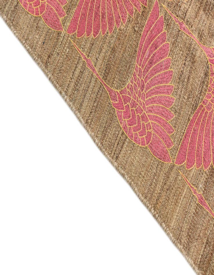 Detail image of 3' 5 x 4' 7 Hand Woven Kilim Modern Wool Rug