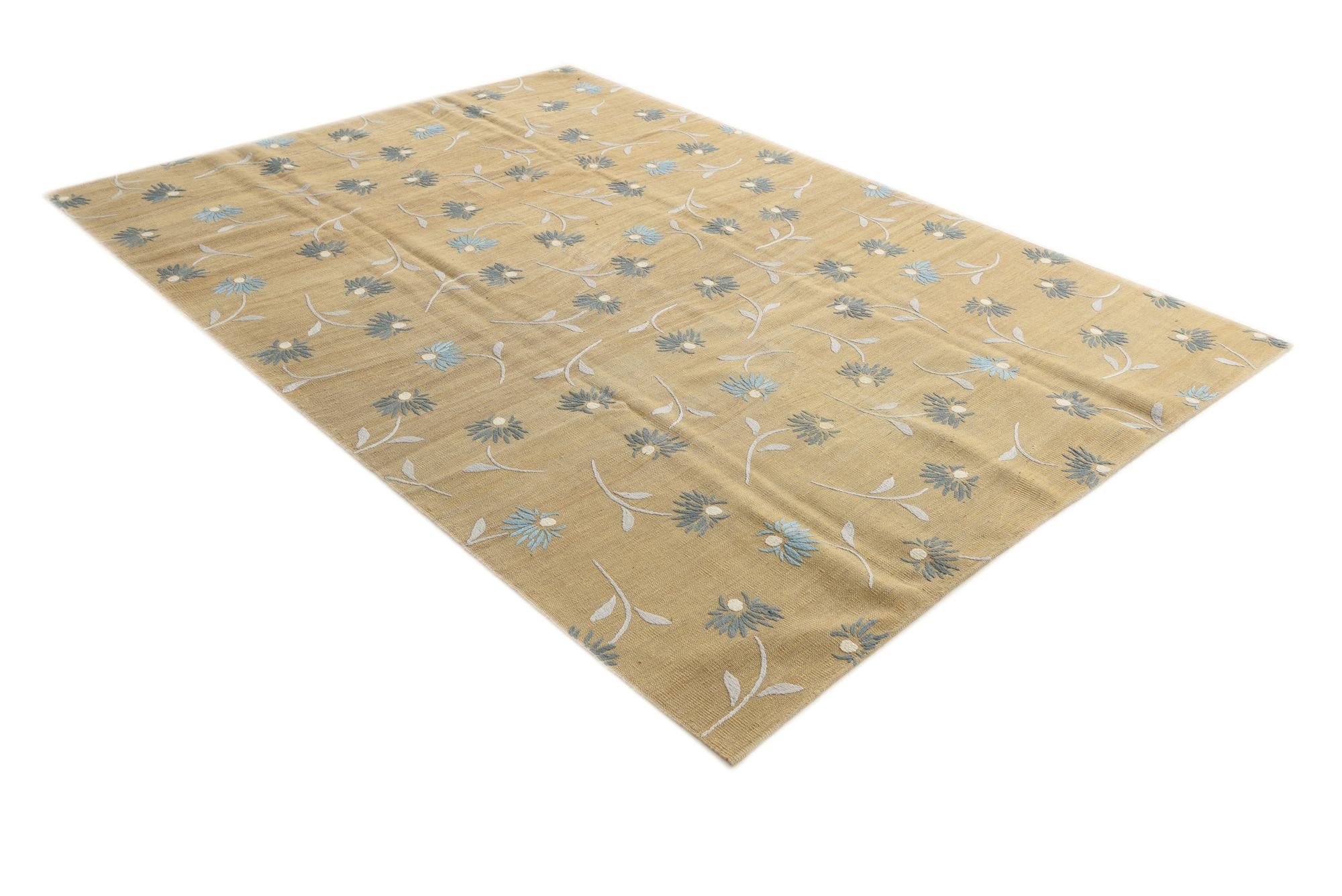 6' 10 x 9' 7 Hand Woven Kilim Modern Rug