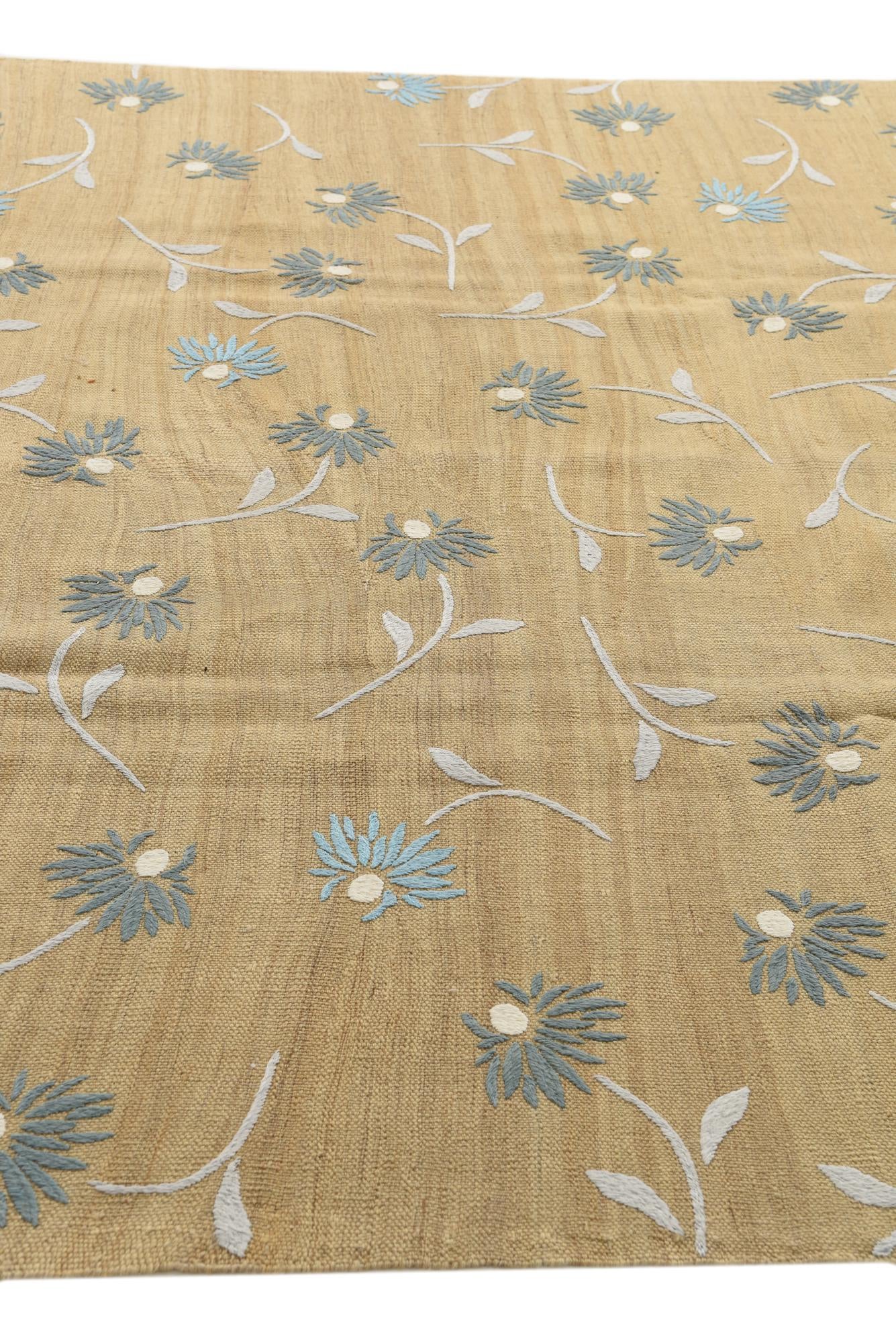 6' 10 x 9' 7 Hand Woven Kilim Modern Rug