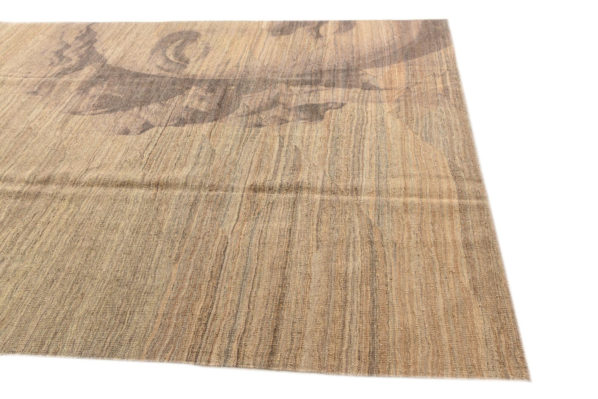 7' x 9' 8 Hand Woven Kilim Modern Wool Rug
