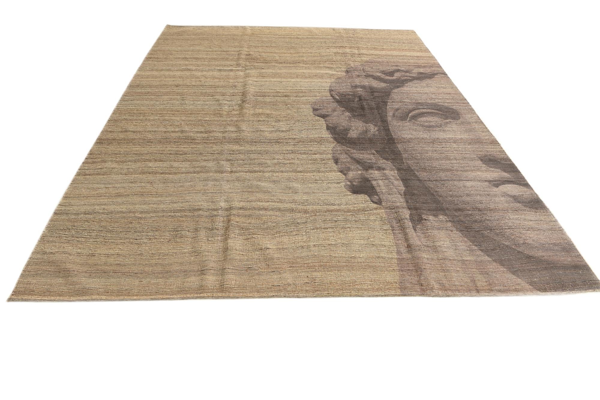 7' 9 x 9' 9 Hand Woven Kilim Modern Wool Rug