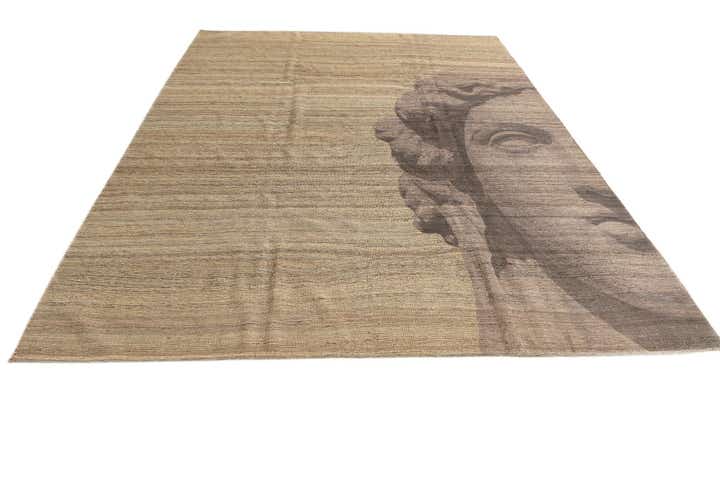 7' 9 x 9' 9 Hand Woven Kilim Modern Wool Rug