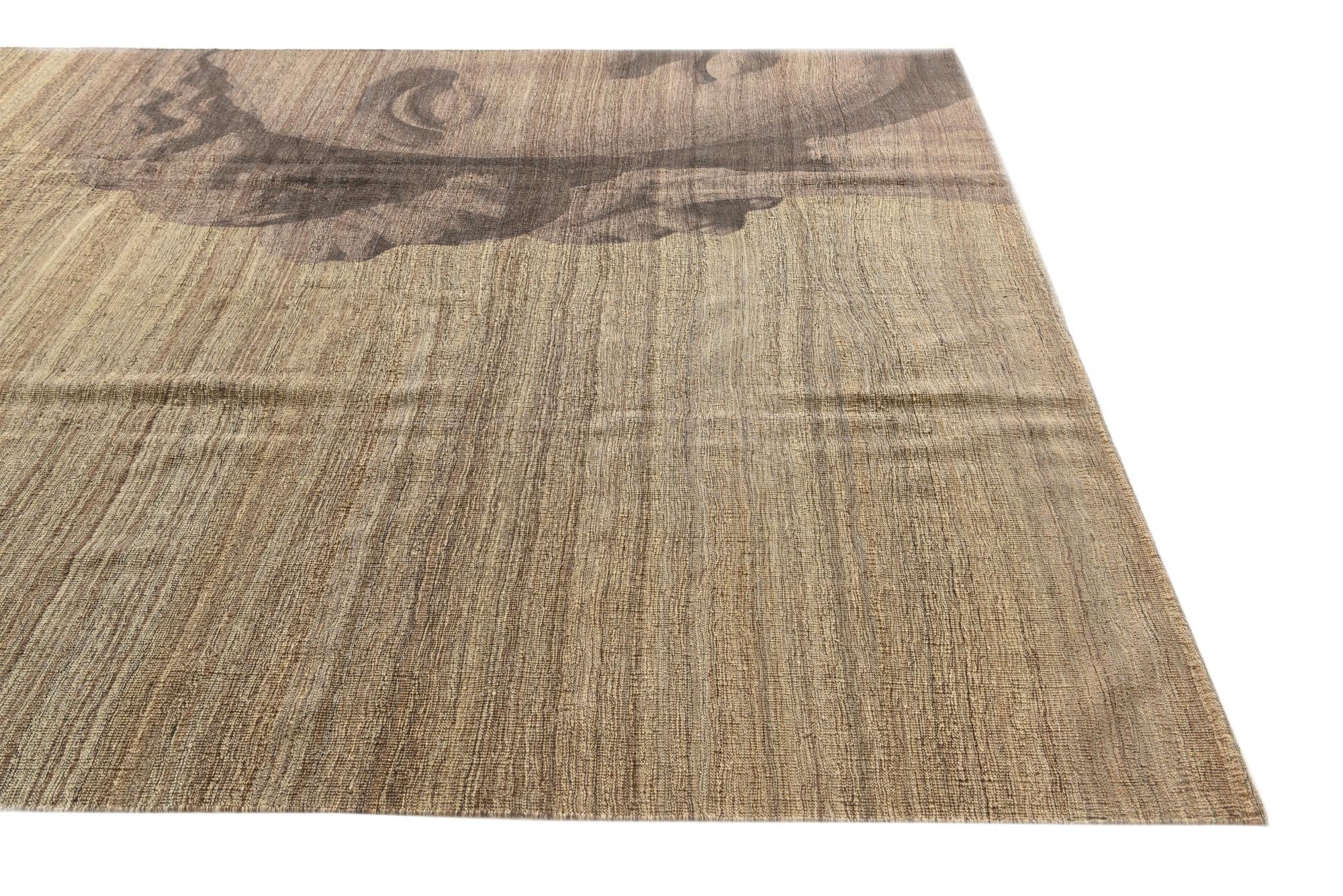 7' 9 x 9' 9 Hand Woven Kilim Modern Wool Rug