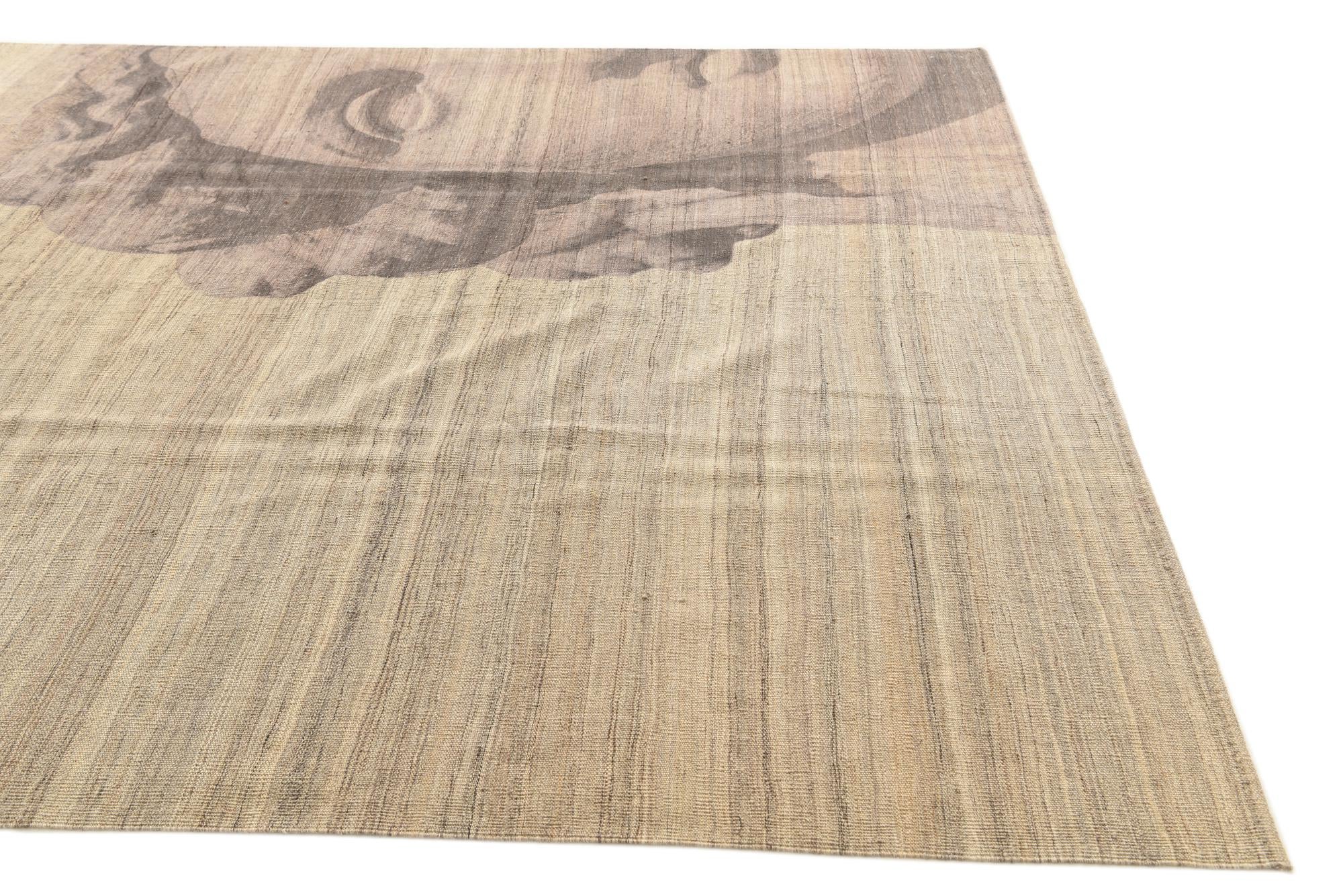 7' x 9' 9 Hand Woven Kilim Modern Wool Rug