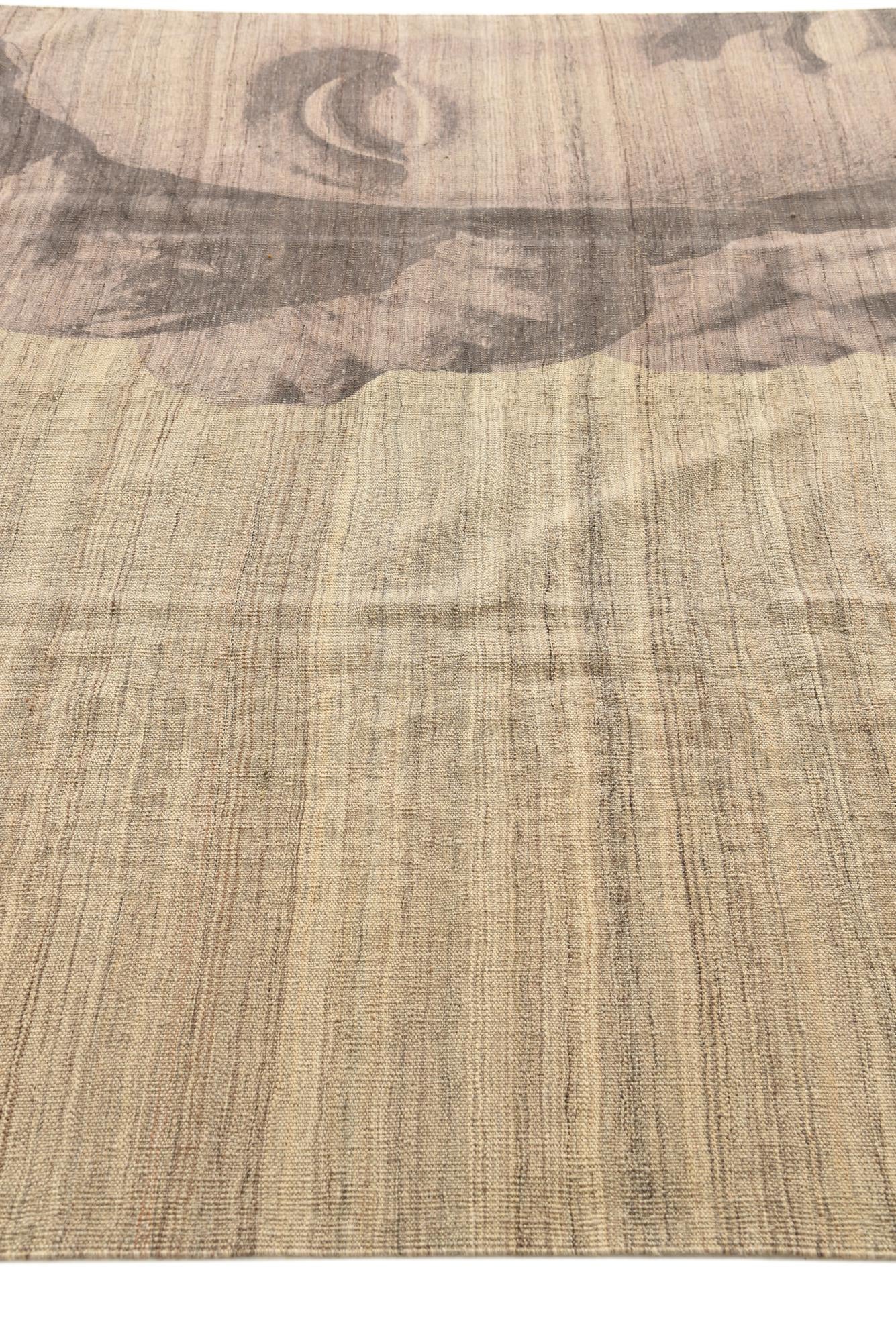 7' x 9' 9 Hand Woven Kilim Modern Wool Rug