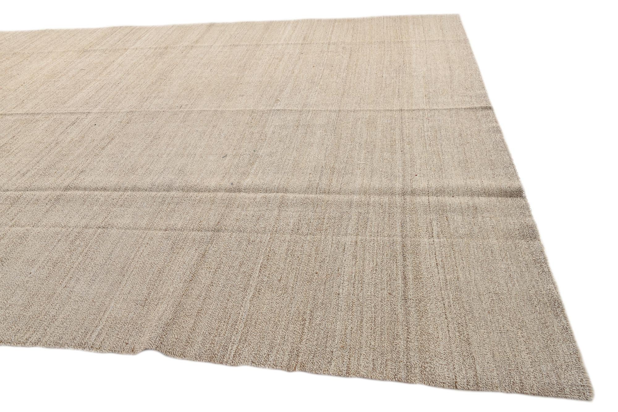 11' 3 x 14' 6 Hand Woven Kilim Modern Wool Rug