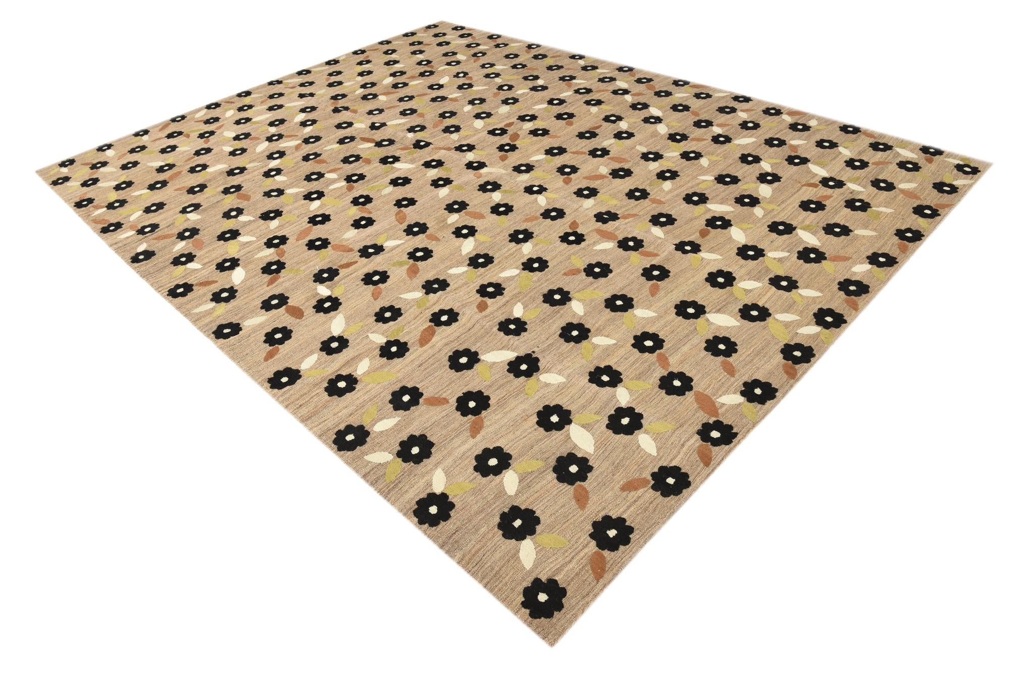 9' 1 x 11' 9 Hand Woven Kilim Modern Rug