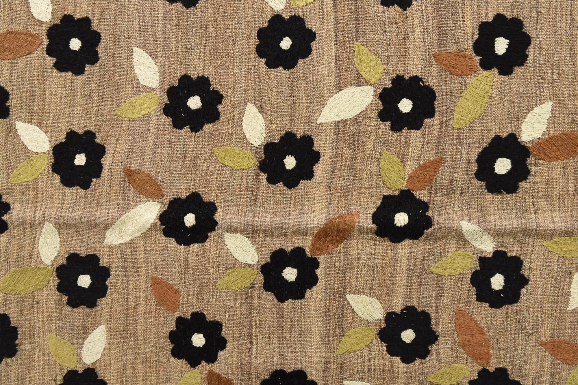9' 1 x 11' 9 Hand Woven Kilim Modern Rug
