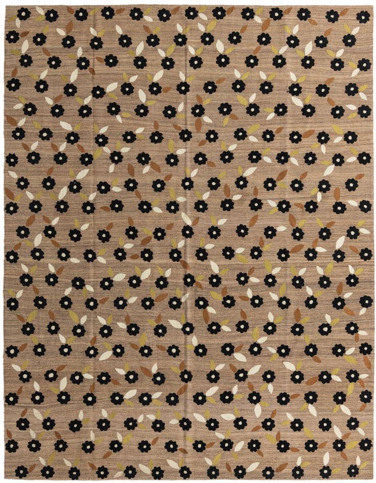 Detail image of 9' 1 x 11' 9 Hand Woven Kilim Modern Rug