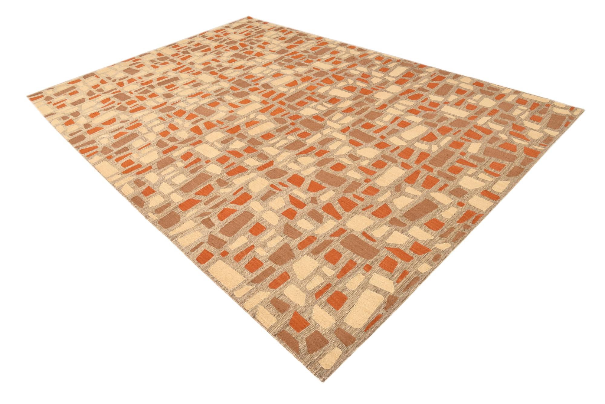 7' 11 x 11' 7 Hand Woven Kilim Modern Rug