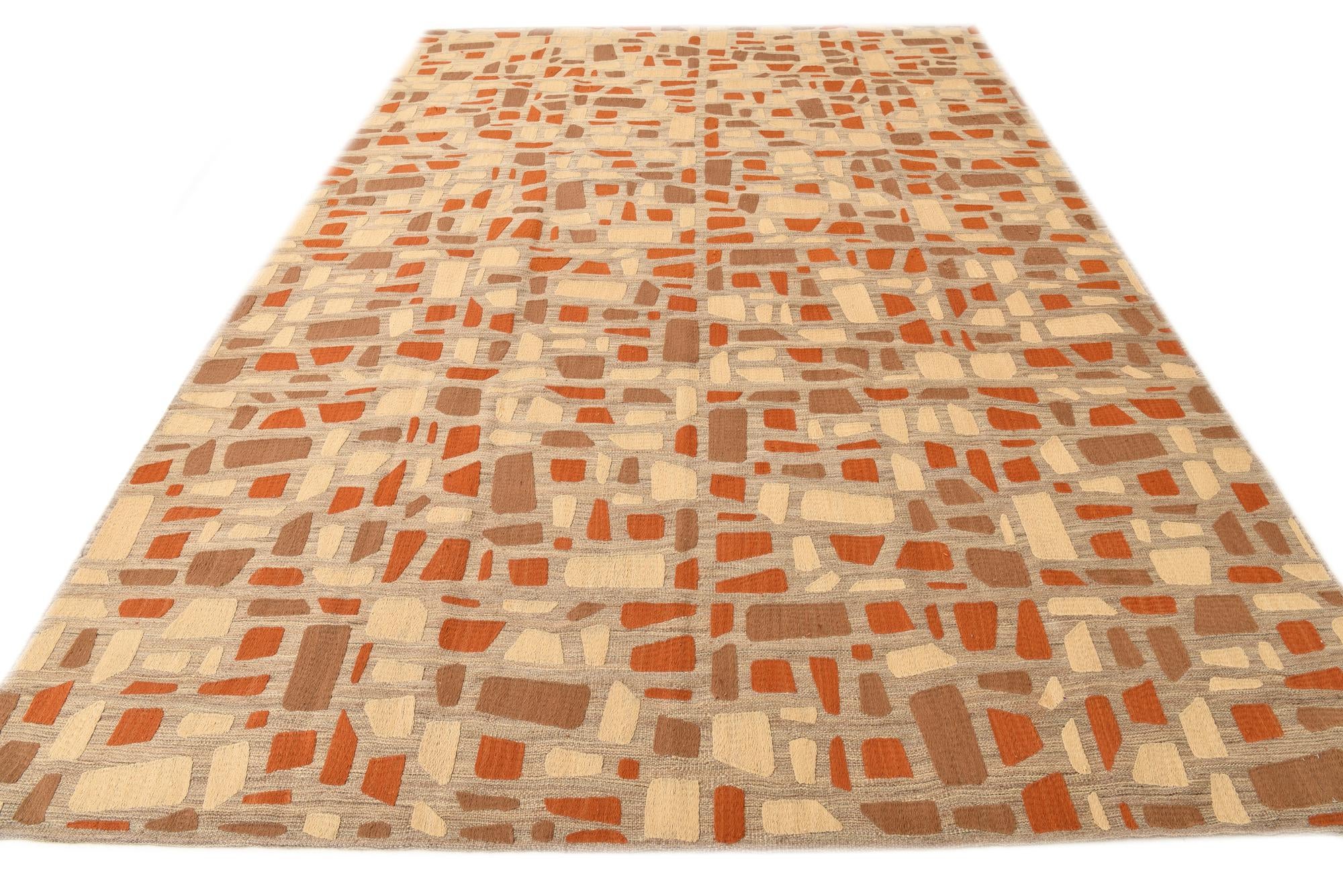 7' 11 x 11' 7 Hand Woven Kilim Modern Rug