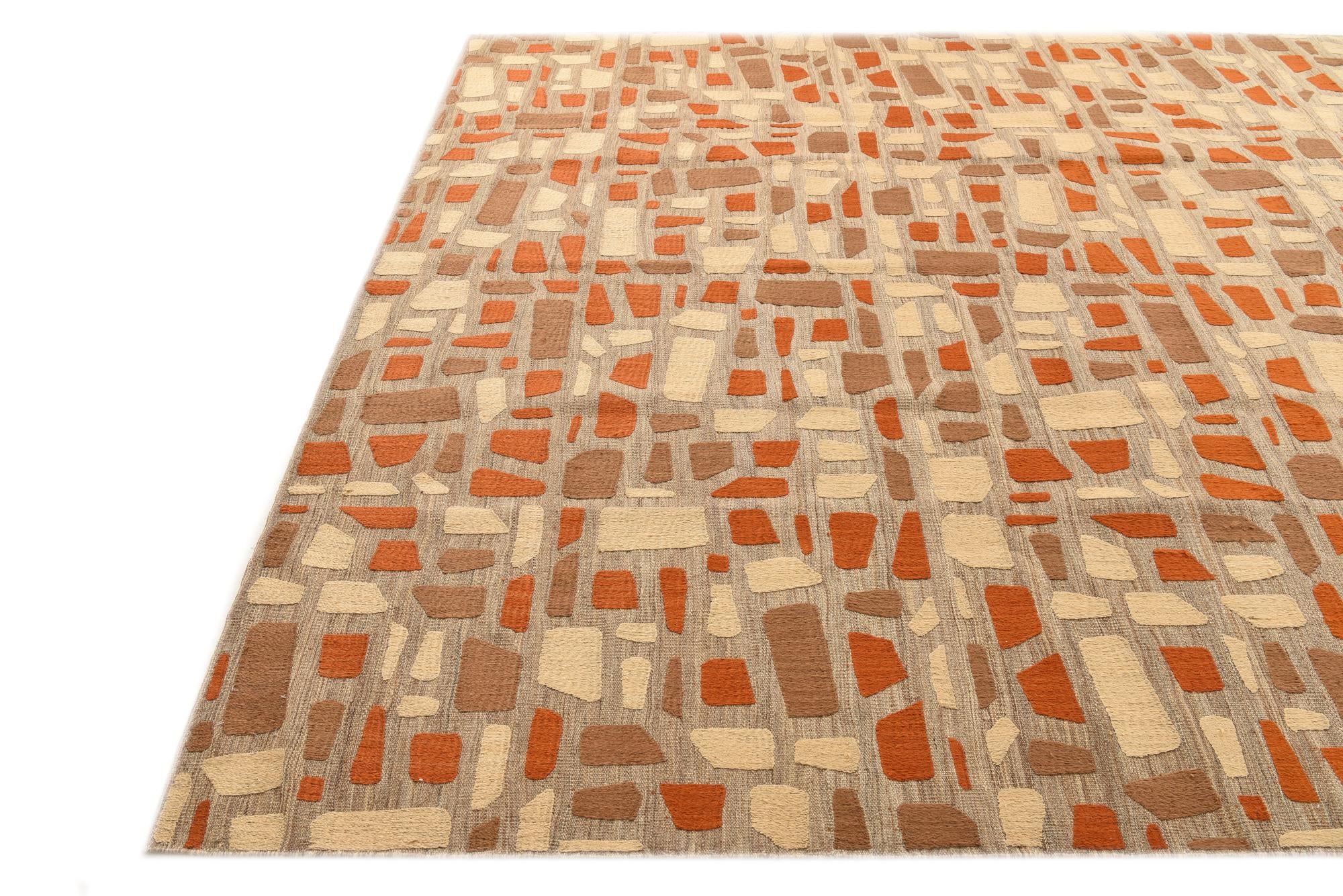 7' 11 x 11' 7 Hand Woven Kilim Modern Rug