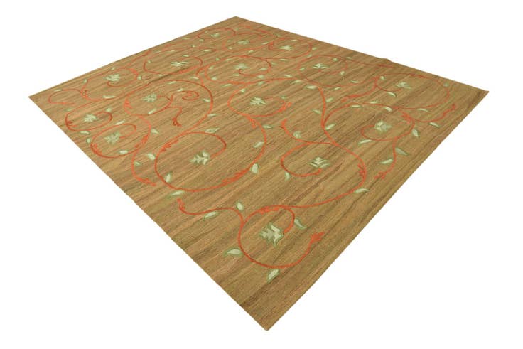 Detail image of 8' 1 x 9' 7 Hand Woven Kilim Modern Rug