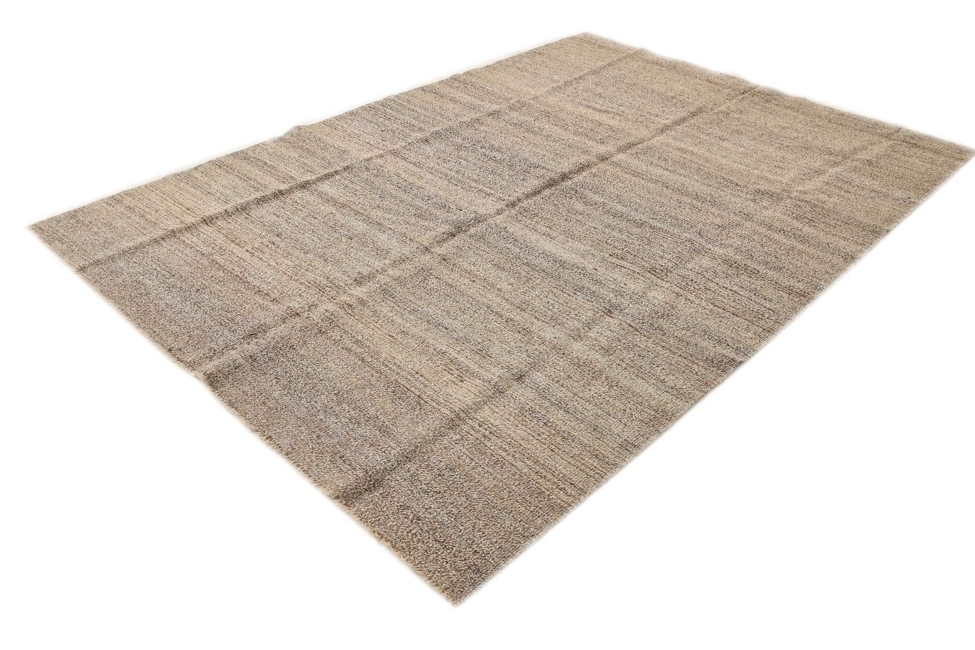 5' 7 x 9' 7 Hand Woven Kilim Modern Wool Rug
