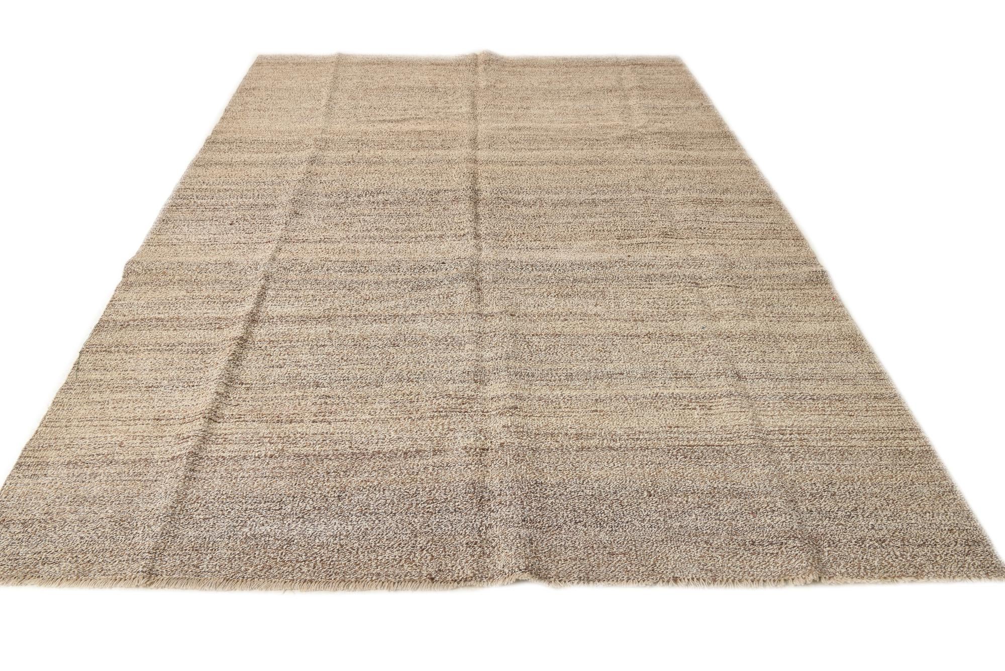 5' 7 x 9' 7 Hand Woven Kilim Modern Wool Rug