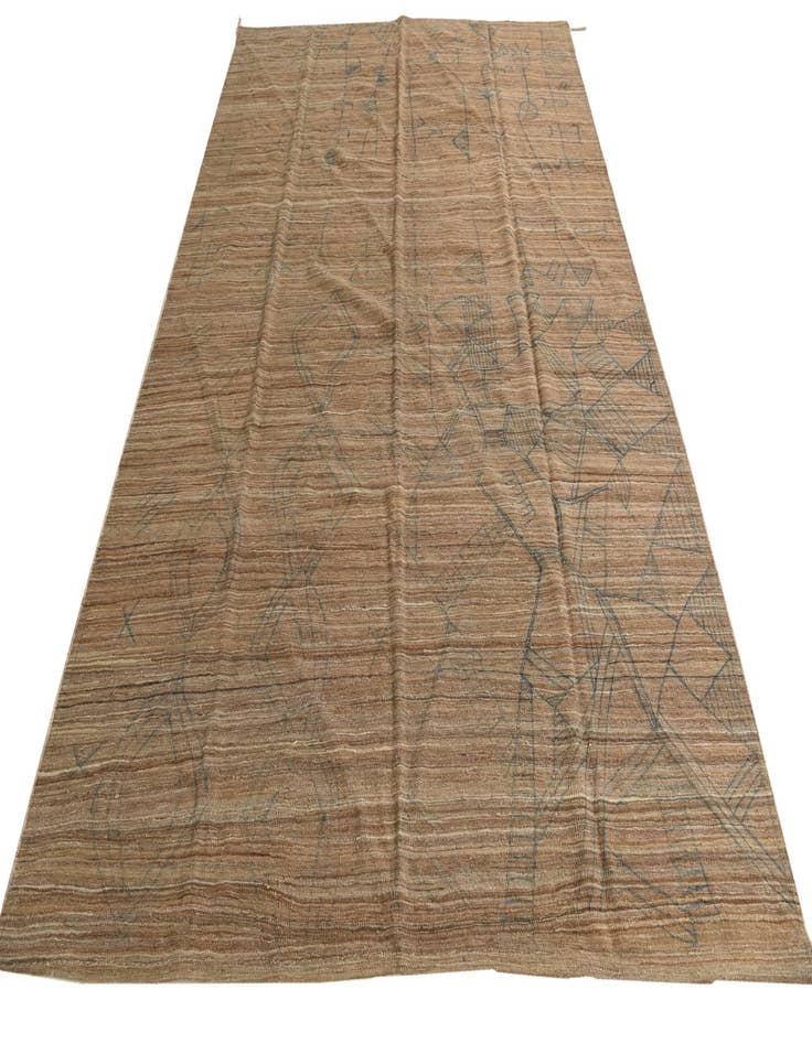 Detail image of 6' 8 x 9' 9  Hand Woven Kilim Modern Wool Rug