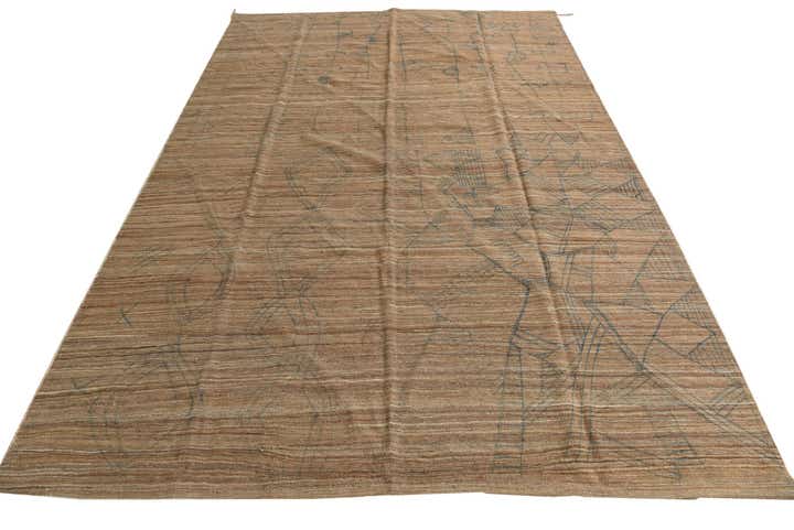 6' 8 x 9' 9 Hand Woven Kilim Modern Wool Rug