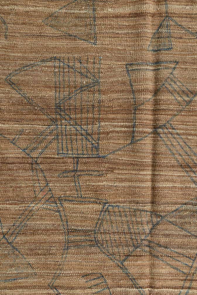 6' 8 x 9' 9 Hand Woven Kilim Modern Wool Rug