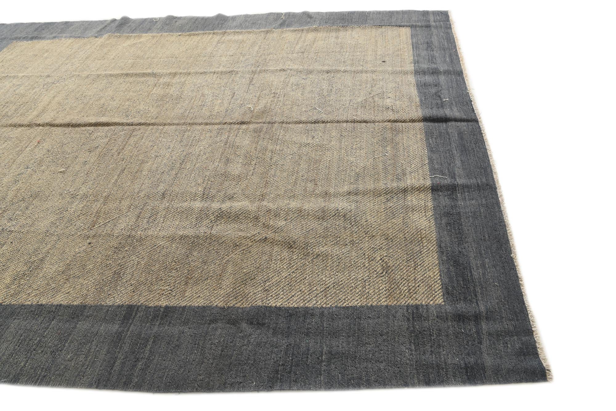 8' 2 x 9' 7 Hand Woven Kilim Modern Wool Rug