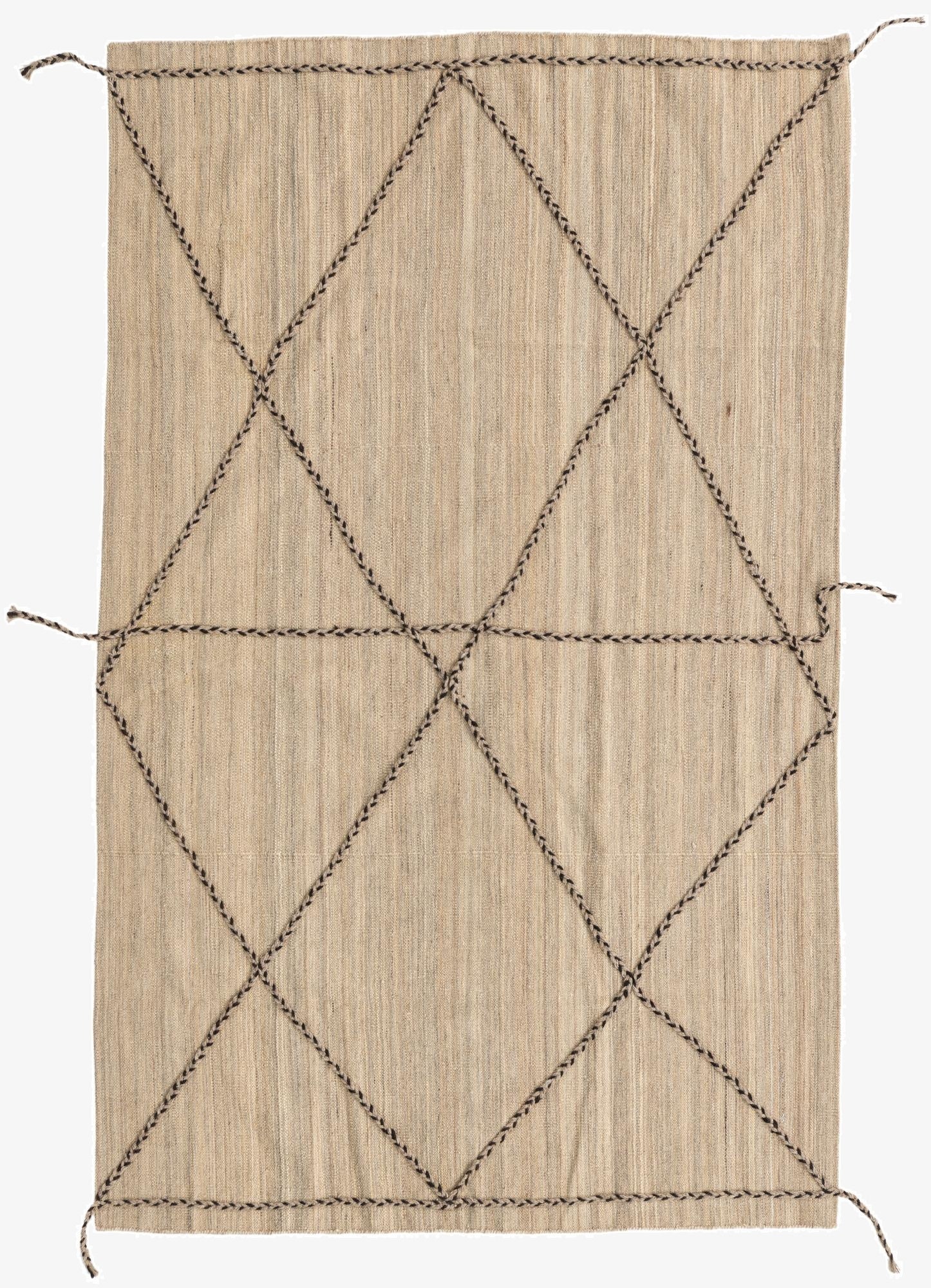 4' 1 x 6' 8  Hand Woven Kilim Modern Wool Rug