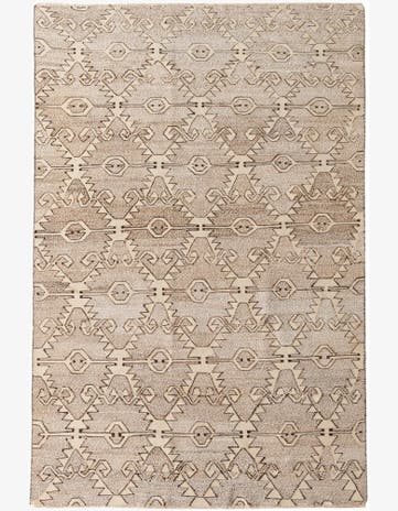 6' 3 x 9' 6 Hand Woven Kilim Modern Wool Rug