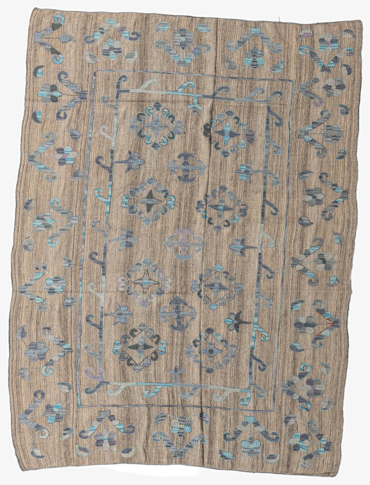 6' 7 x 8' 11  Hand Woven Kilim Modern Wool Rug