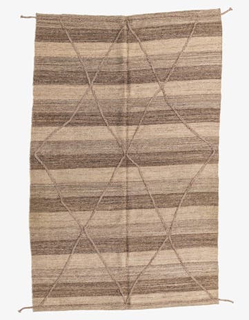 6' 1 x 9' 7 Hand Woven Kilim Modern Wool Rug
