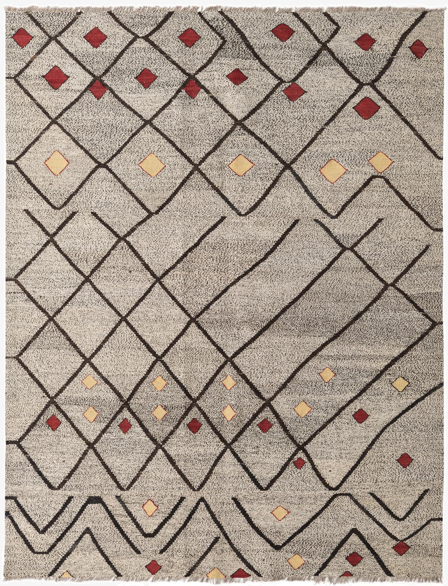 6' 3 x 7' 10  Hand Woven Kilim Modern Wool Rug