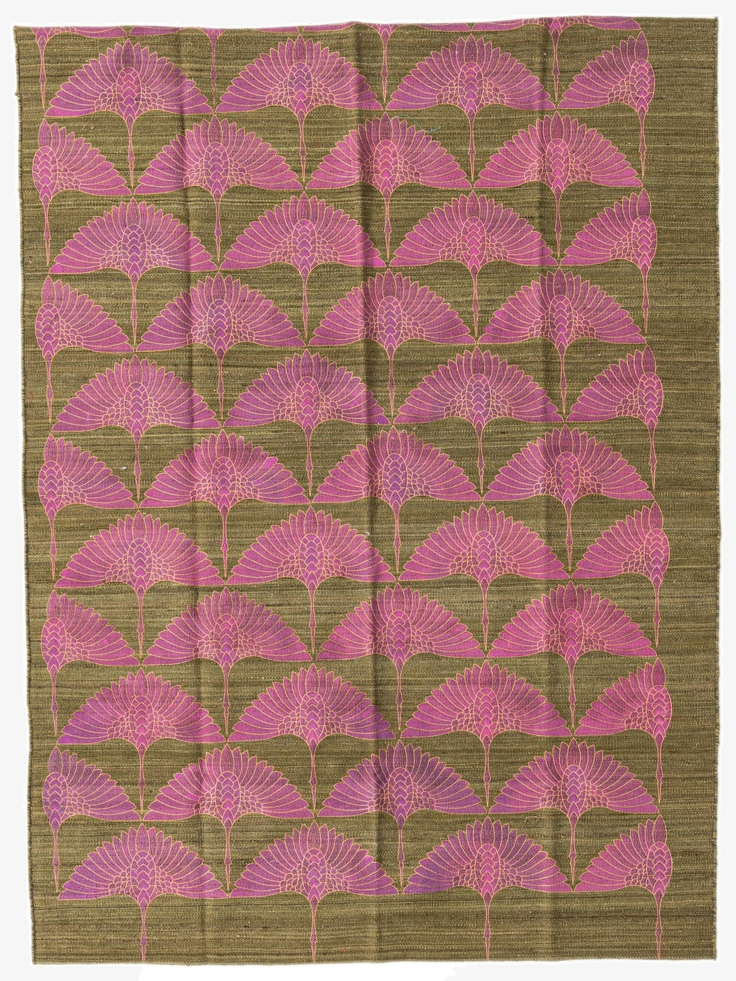 4' 9 x 6' 5  Hand Woven Kilim Modern Wool Rug