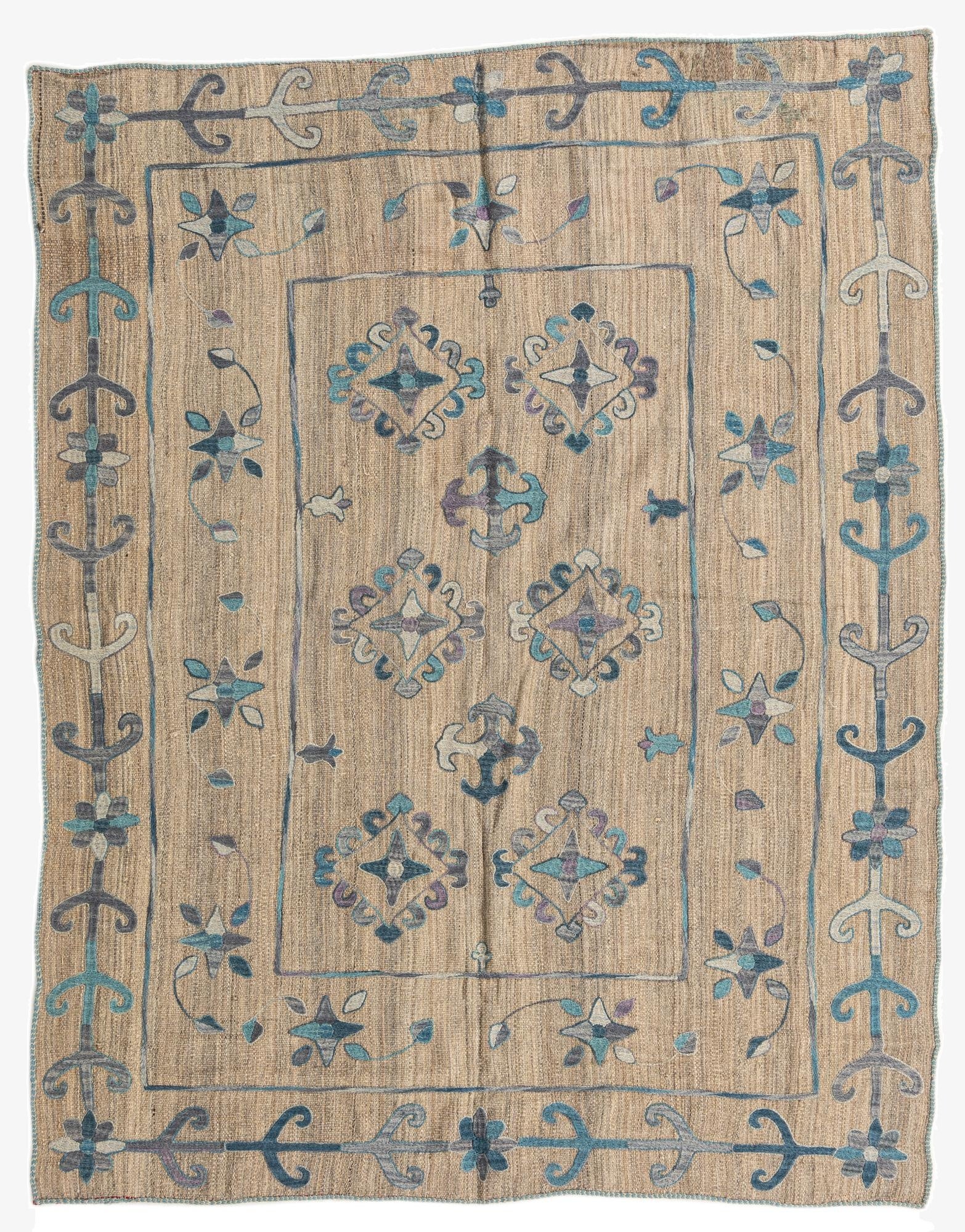 5' 10 x 7' 6  Hand Woven Kilim Modern Wool Rug