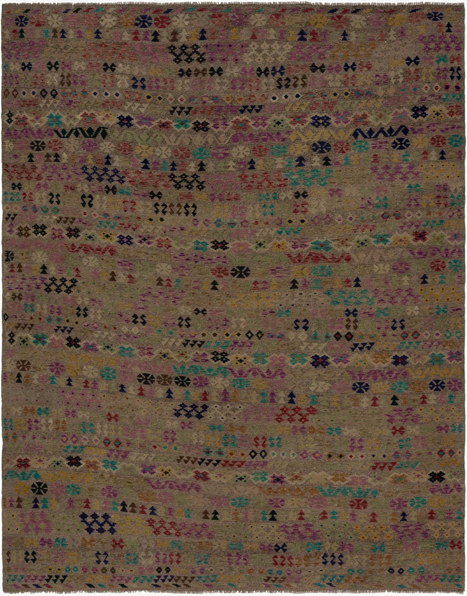 10' 4 x 13' 2  Hand Woven Kilim Modern Wool Rug