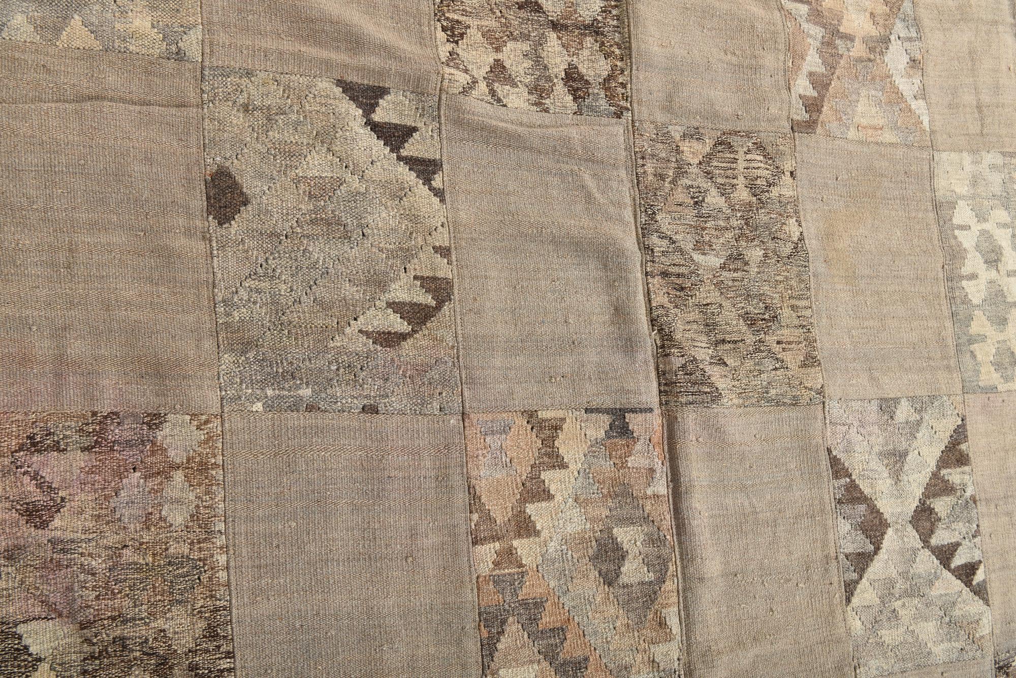 5' 5 x 8' Hand Woven Kilim Patchwork Wool Rug