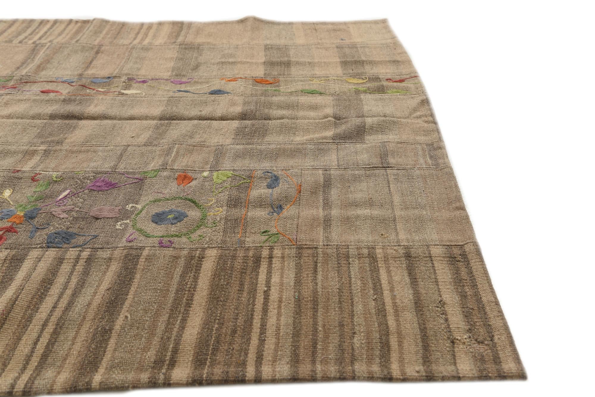 5' x 6' 8 Hand Woven Kilim Patchwork Wool Rug