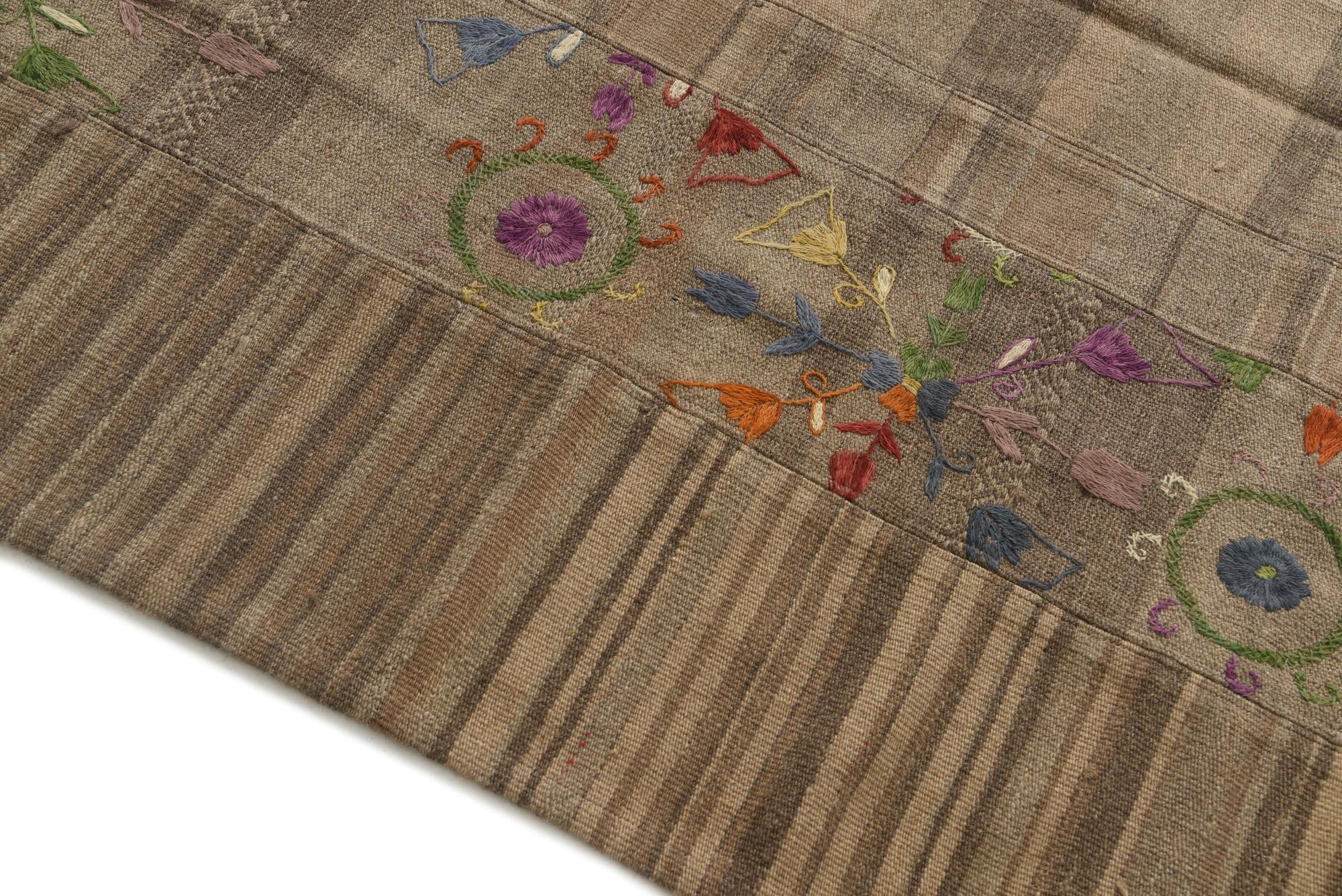 5' x 6' 8 Hand Woven Kilim Patchwork Wool Rug