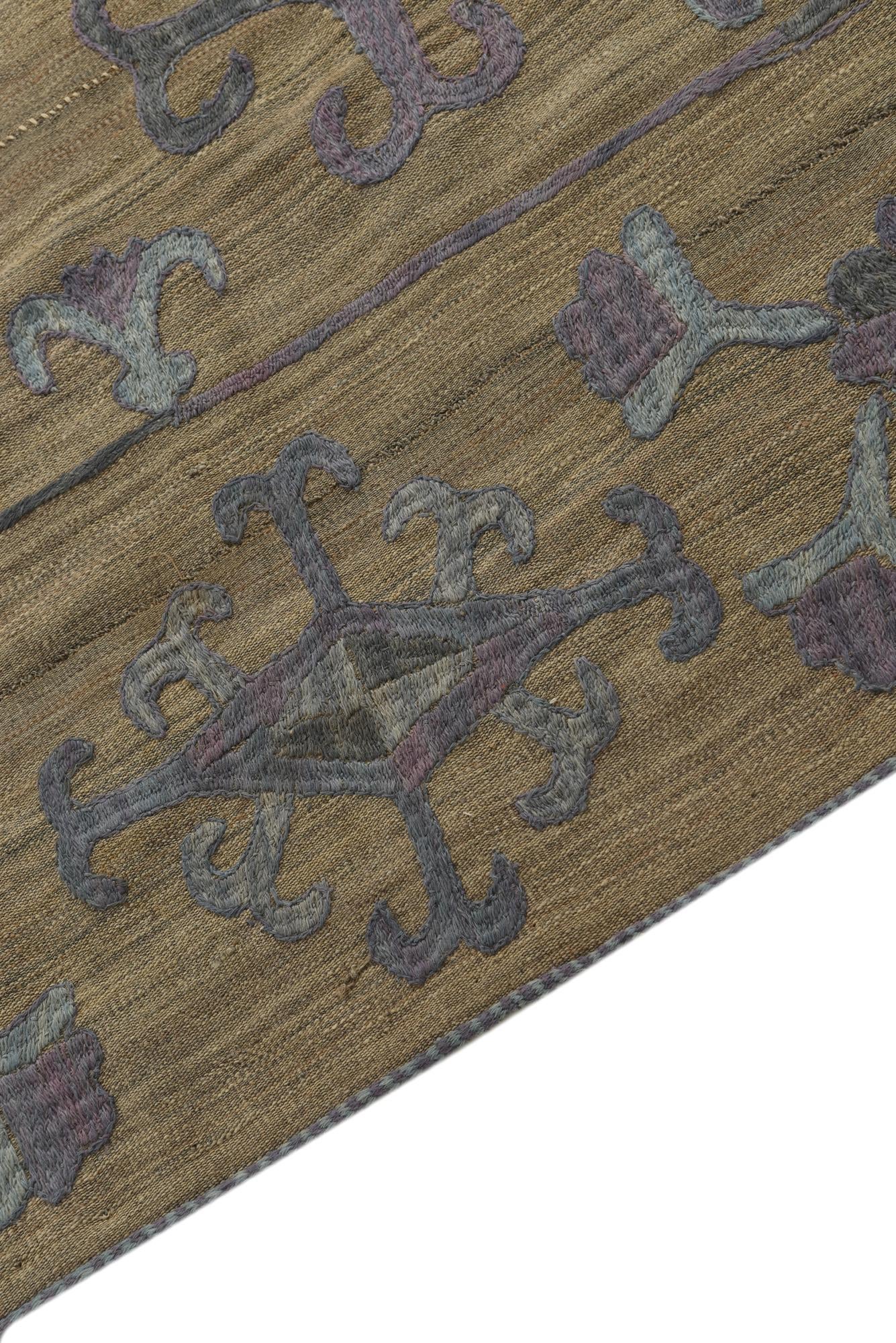 5' 4 x 6' 5 Hand Woven Kilim Suzani Wool Rug