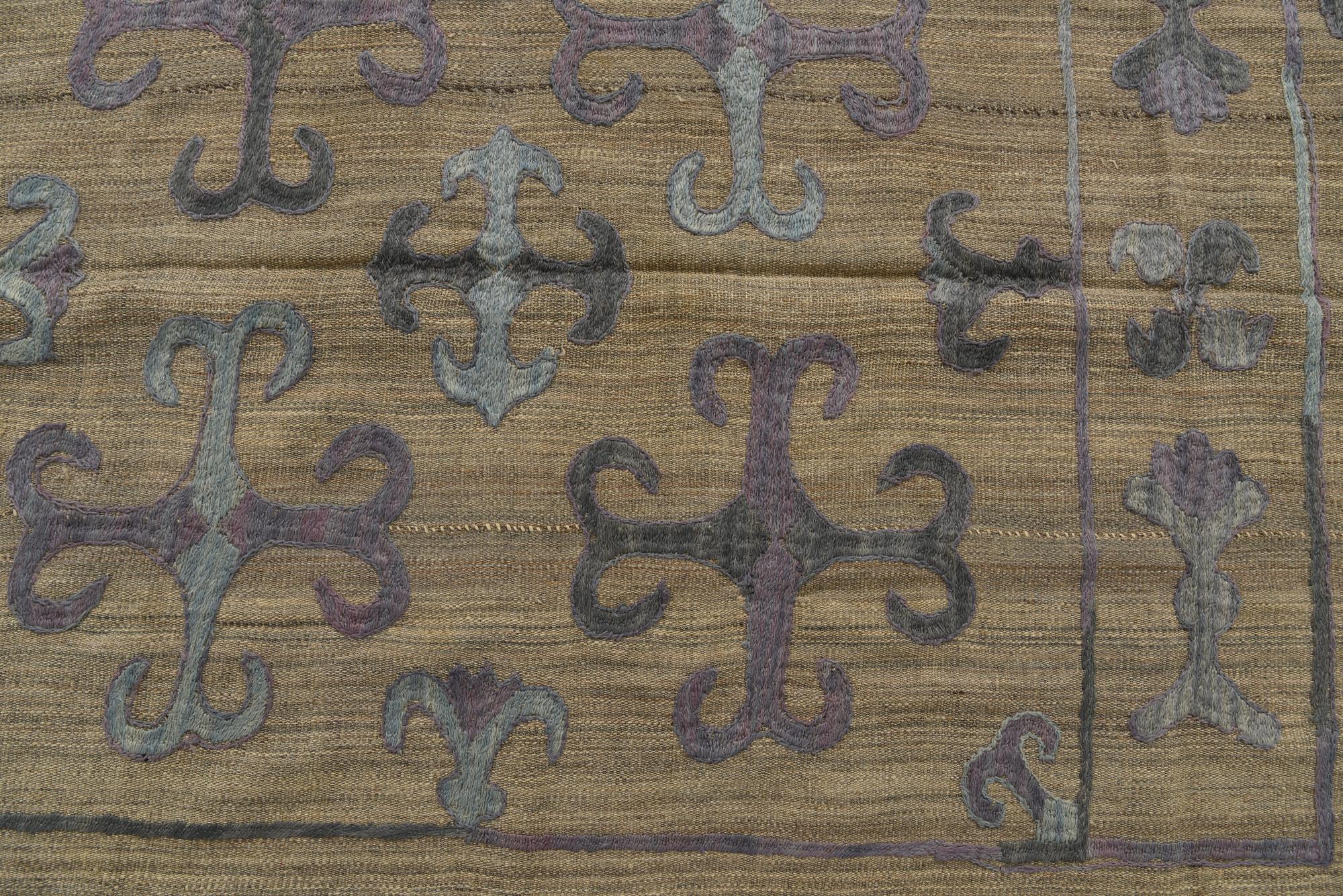 5' 4 x 6' 5 Hand Woven Kilim Suzani Wool Rug